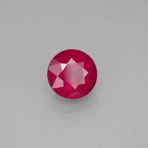 1.93캐럿 천연 핑크 레드 루비, 라운드 컷, 7.08 mm, SI-I1