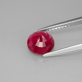 1.93캐럿 천연 핑크 레드 루비, 라운드 컷, 7.08 mm, SI-I1