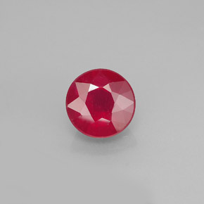 1.97캐럿 천연 핑크 레드 루비, 라운드 컷, 7.14 mm, SI-I1