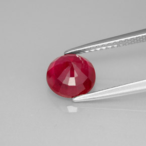 1.97캐럿 천연 핑크 레드 루비, 라운드 컷, 7.14 mm, SI-I1