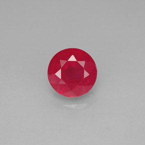 2.15캐럿 천연 핑크 레드 루비, 라운드 컷, 7.14 mm, SI-I1