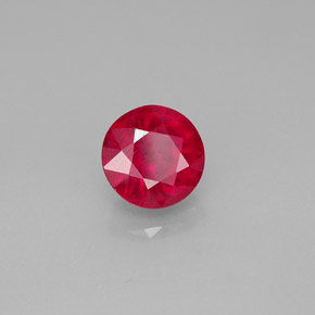 1.84캐럿 천연 핑크 레드 루비, 라운드 컷, 6.82 mm, SI-I1