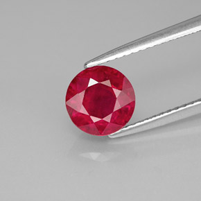 1.79캐럿 천연 핑크 레드 루비, 라운드 컷, 7.03 mm, SI-I1