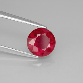 1.79캐럿 천연 핑크 레드 루비, 라운드 컷, 7.03 mm, SI-I1