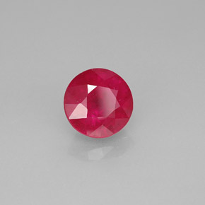 1.93캐럿 천연 핑크 레드 루비, 라운드 컷, 7.02 mm, SI-I1