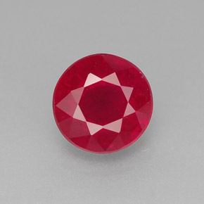 1.85캐럿 천연 핑크 레드 루비, 라운드 컷, 6.95 mm, SI-I1