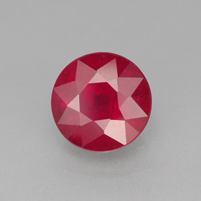 1.96캐럿 천연 핑크 레드 루비, 라운드 컷, 7.07 mm, SI-I1