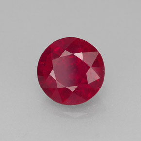 1.57캐럿 천연 핑크 레드 루비, 라운드 컷, 6.82 mm, SI