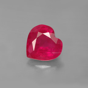3.26캐럿 천연 핑크 레드 루비, 하트 모양, 9×8.8 mm, SI