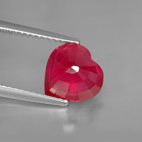 3.26캐럿 천연 핑크 레드 루비, 하트 모양, 9×8.8 mm, SI