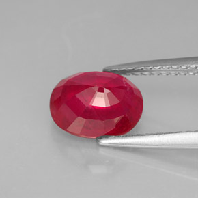 2.37캐럿 천연 핑크 레드 루비, 타원형 컷, 8.7×6.7 mm, VS-SI