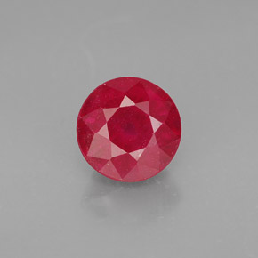 2.13캐럿 천연 핑크 레드 루비, 라운드 컷, 7.27 mm, SI
