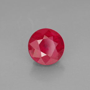 2.13캐럿 천연 핑크 레드 루비, 라운드 컷, 7.27 mm, SI