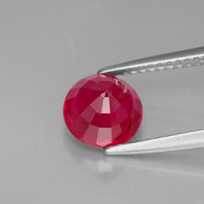 2.13캐럿 천연 핑크 레드 루비, 라운드 컷, 7.27 mm, SI
