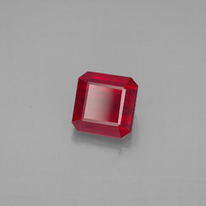 1.88캐럿 천연 핑크 레드 루비, 에메랄드 컷, 6.3×6.1 mm, SI