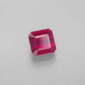 1.77캐럿 천연 핑크 레드 루비, 에메랄드 컷, 6.2×6.1 mm, SI