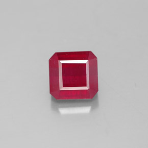 1.93캐럿 천연 핑크 레드 루비, 에메랄드 컷, 6.1×6 mm, SI