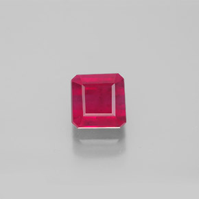 1.90캐럿 천연 핑크 레드 루비, 에메랄드 컷, 6×6 mm, SI
