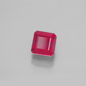 1.90캐럿 천연 핑크 레드 루비, 에메랄드 컷, 6×6 mm, SI