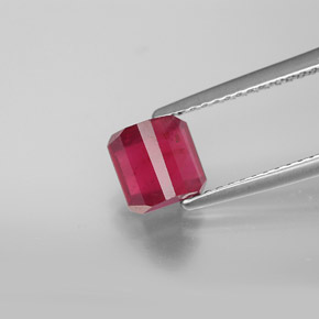 1.90캐럿 천연 핑크 레드 루비, 에메랄드 컷, 6×6 mm, SI