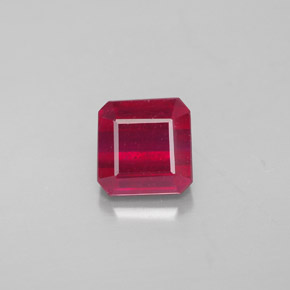 1.88캐럿 천연 핑크 레드 루비, 에메랄드 컷, 6.2×6.2 mm, SI