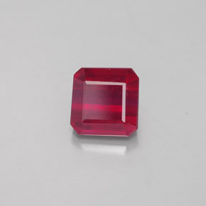 1.88캐럿 천연 핑크 레드 루비, 에메랄드 컷, 6.2×6.2 mm, SI
