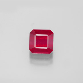 1.98캐럿 천연 핑크 레드 루비, 에메랄드 컷, 6.1×6.1 mm, SI