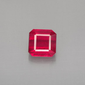 1.63캐럿 천연 핑크 레드 루비, 에메랄드 컷, 6.1×6 mm, SI