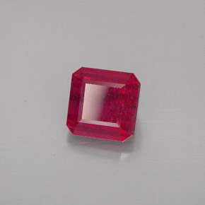 1.72캐럿 천연 핑크 레드 루비, 에메랄드 컷, 6.1×6.1 mm, SI