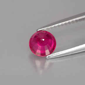 1.19캐럿 천연 핑크 레드 루비, 라운드 컷, 5.94 mm, SI