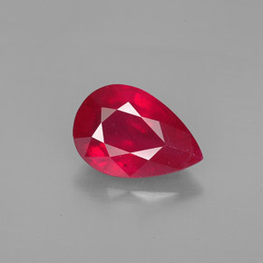 4.60캐럿 천연 레드 루비, 배 모양, 12.4×8.4 mm, SI