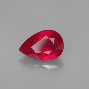 4.60캐럿 천연 레드 루비, 배 모양, 12.4×8.4 mm, SI