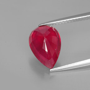 4.60캐럿 천연 레드 루비, 배 모양, 12.4×8.4 mm, SI