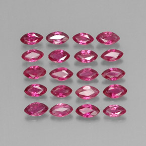 캐럿 천연 보랏빛 핑크 루비 보석, 마퀴즈, 3.6×2.1 mm, VS
