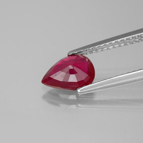 1.07캐럿 천연 핑크 레드 루비, 배 모양, 7.8×5.7 mm, SI