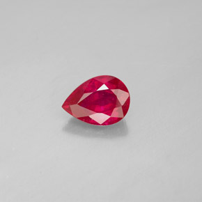 1.44캐럿 천연 핑크 레드 루비, 배 모양, 8.1×5.9 mm, SI