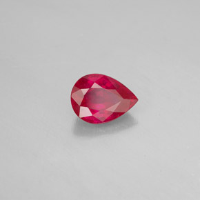 1.44캐럿 천연 핑크 레드 루비, 배 모양, 8.1×5.9 mm, SI