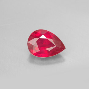 1.67캐럿 천연 핑크 레드 루비, 배 모양, 8.3×6 mm, SI