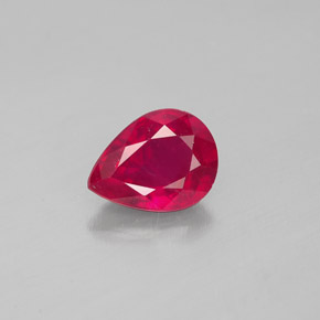 1.47캐럿 천연 핑크 레드 루비, 배 모양, 8×6.1 mm, SI