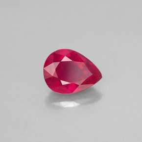 1.47캐럿 천연 핑크 레드 루비, 배 모양, 8×6.1 mm, SI