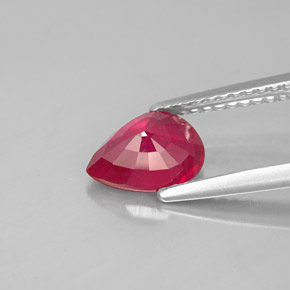 1.47캐럿 천연 핑크 레드 루비, 배 모양, 8×6.1 mm, SI