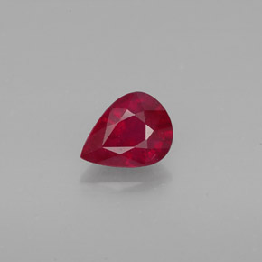 1.58캐럿 천연 레드 루비, 배 모양, 8.1×6.1 mm, VS-SI