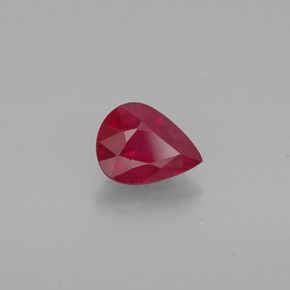 1.58캐럿 천연 레드 루비, 배 모양, 8.1×6.1 mm, VS-SI