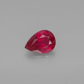 1.28캐럿 천연 핑크 레드 루비, 배 모양, 8×5.8 mm, SI