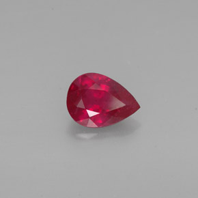 1.28캐럿 천연 핑크 레드 루비, 배 모양, 8×5.8 mm, SI