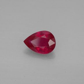 1.45캐럿 천연 핑크 레드 루비, 배 모양, 8.1×5.8 mm, VS-SI