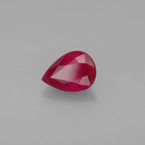 1.48캐럿 천연 핑크 레드 루비, 배 모양, 8.2×6.1 mm, SI