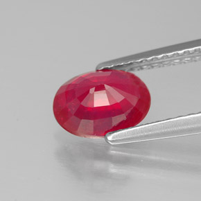 1.47캐럿 천연 핑크 레드 루비, 타원형 컷, 7.7×5.8 mm, SI