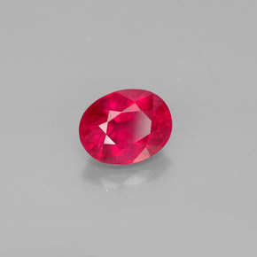 1.75캐럿 천연 핑크 레드 루비, 타원형 컷, 7.8×6.1 mm, SI