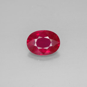 1.66캐럿 천연 핑크 레드 루비, 타원형 컷, 8.2×6.3 mm, SI